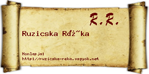 Ruzicska Réka névjegykártya