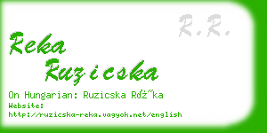 reka ruzicska business card